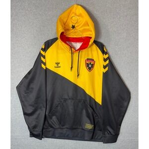Hummel‎ Hoodie Pullover Soccer Club Blackhawk Yellow Black Mens Size XL